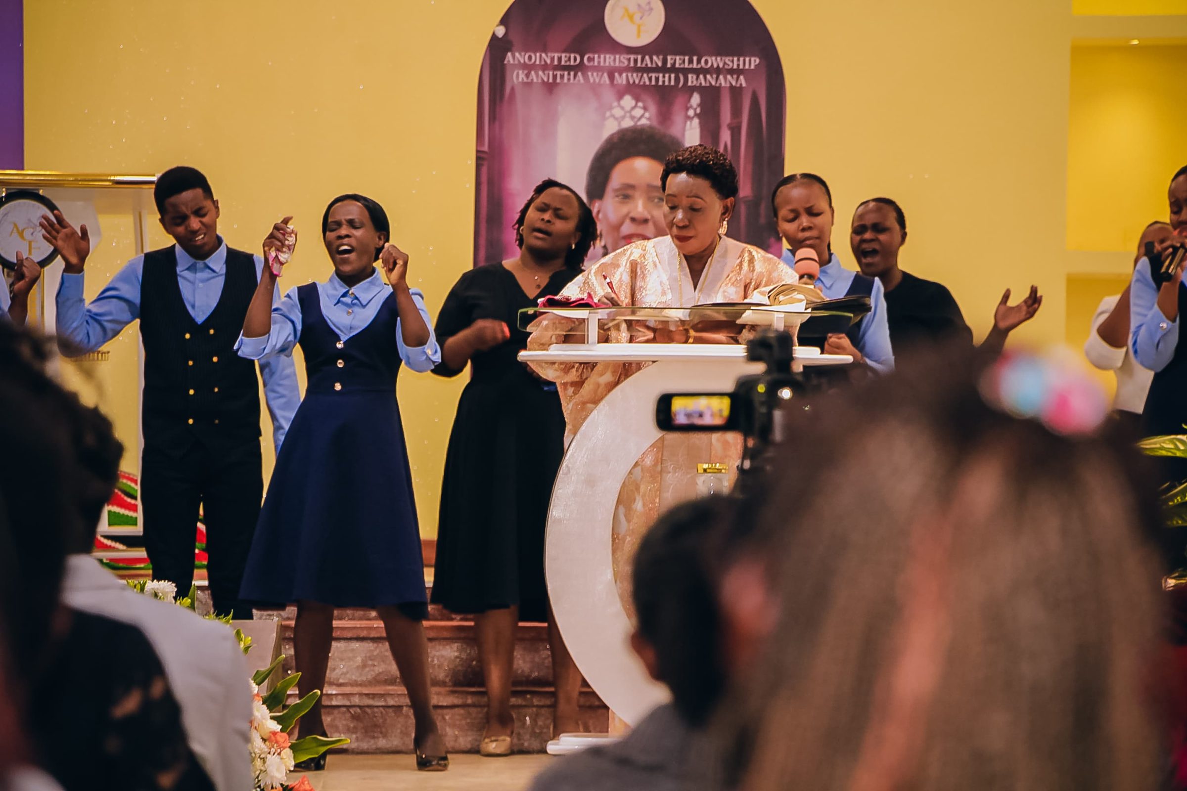 Congregation in worship